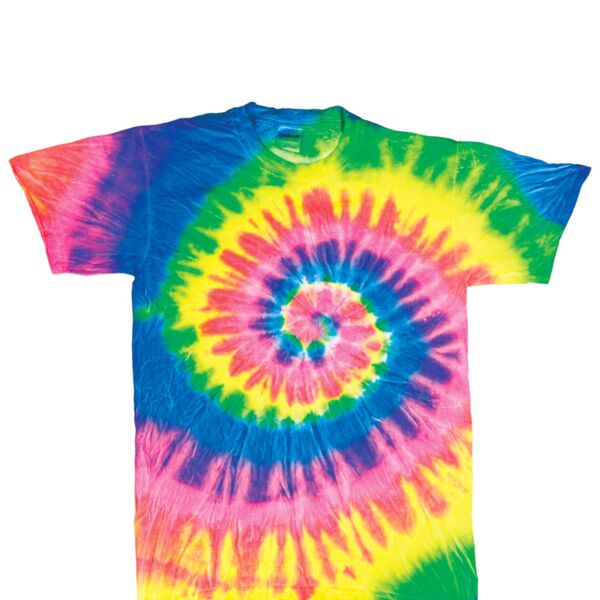 Dyenomite Adult Neon Spiral Rainbow Pigment-Dyed Tee Thumbnail