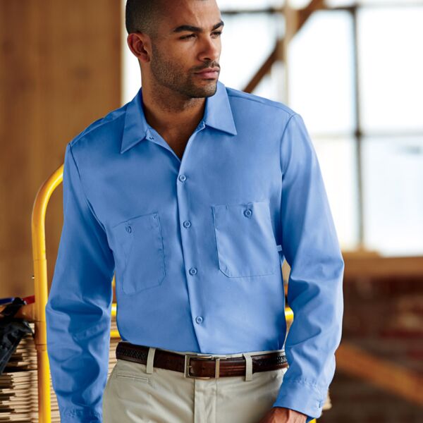 Adult Long-Sleeve Industrial Poplin Work Shirt Thumbnail