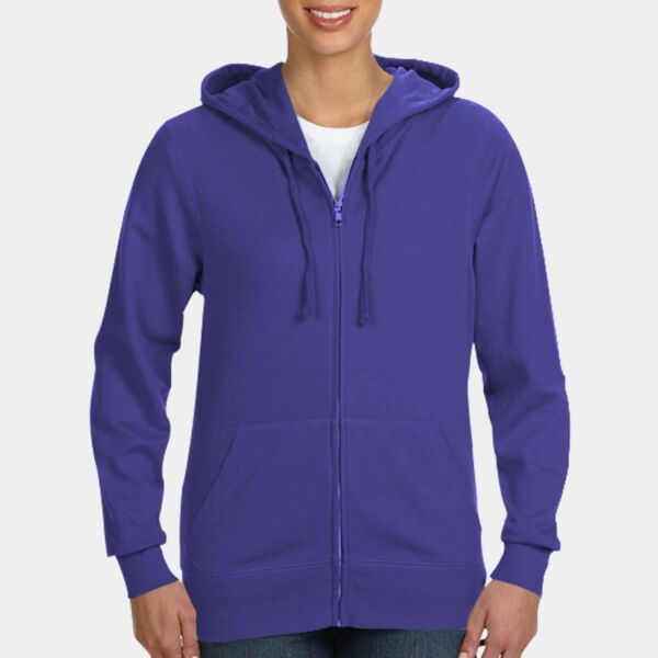 LA T Ladies Lightweight French Terry Zip Front Hoodie Thumbnail