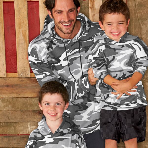 Adult Camouflage Pullover Hooded Sweatshirt with Pouch Pocket Thumbnail