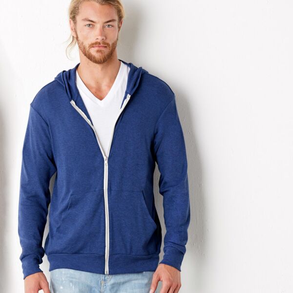 Unisex Triblend Full-Zip Lightweight Hoodie Thumbnail