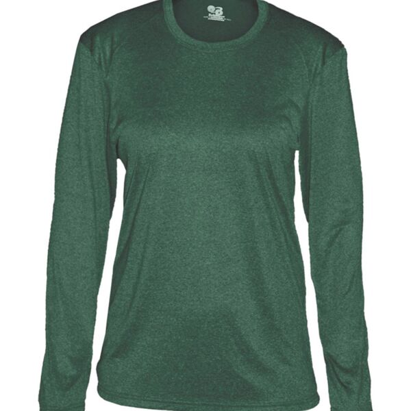 Ladies Pro Heather Long Sleeve Crew Neck Performance Tee Thumbnail