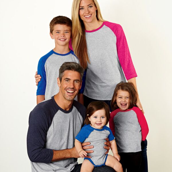 LA T Youth Vintage Fine Jersey 3/4-Sleeve Baseball T-Shirt Thumbnail