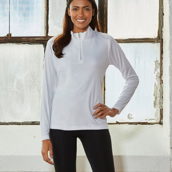 UltraClub&reg; Ladies' Cool & Dry Sport Performance Interlock 1/4-Zip Pullover Thumbnail
